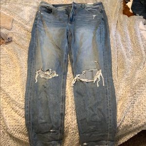 dark blue ripped AE jeans